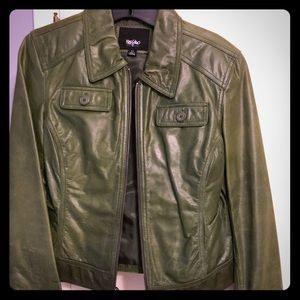 Mission Green leather jacket | NWOT